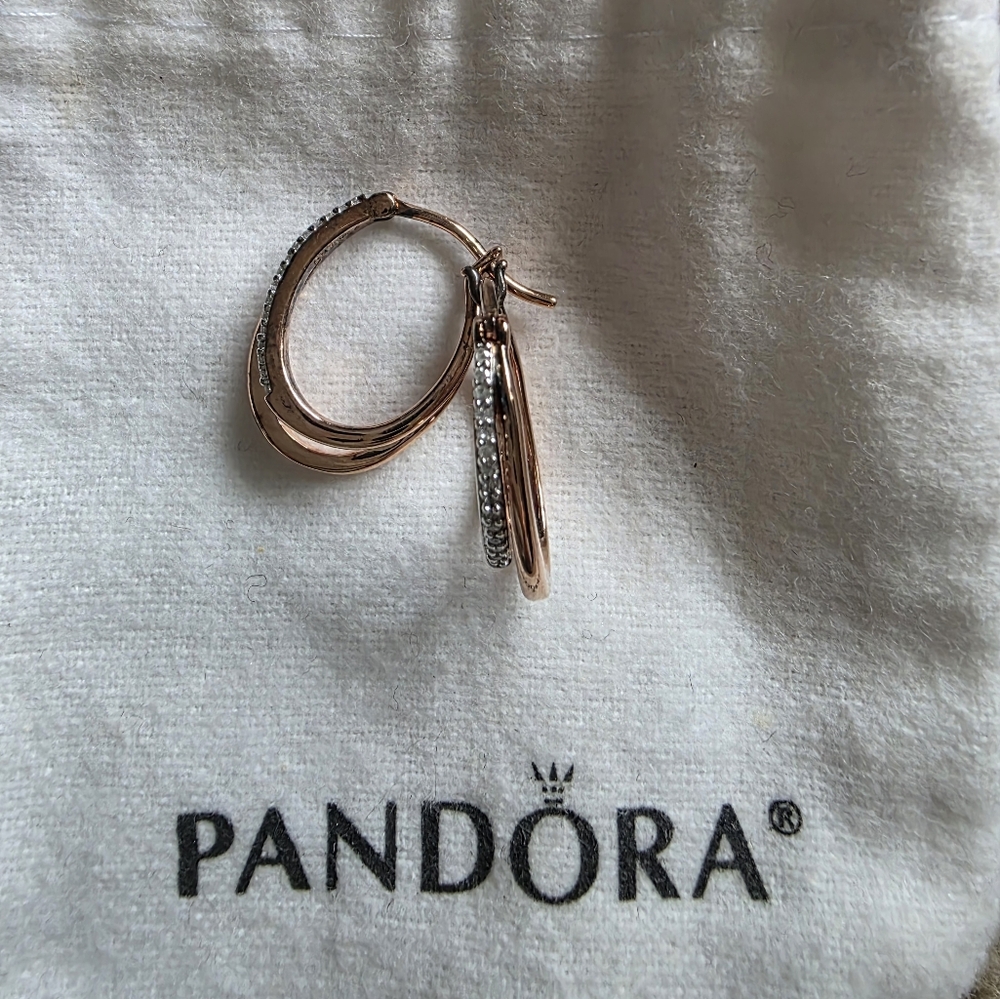 Pandora Rose Gold Hoop Earrings
